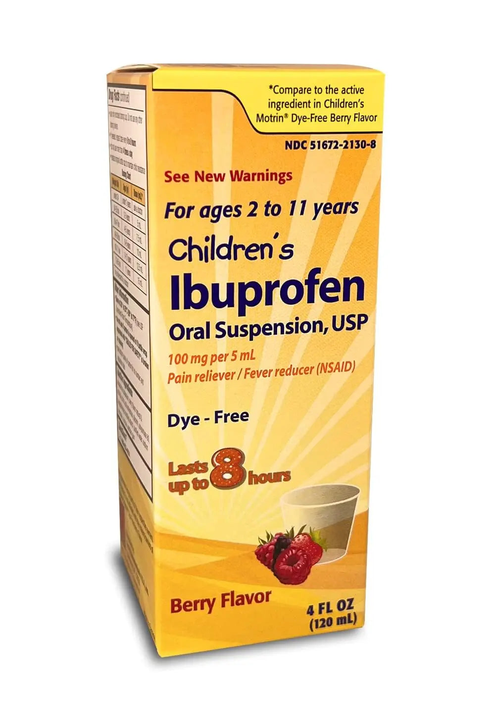 Children's Ibuprofen Oral Suspension 100 mg per 5 mL, 4 Fl Oz, Pain Reliever and Fever Reducer for Ages 2-11 Years, Dye-Free, Berry Flavor TARO Au supplements