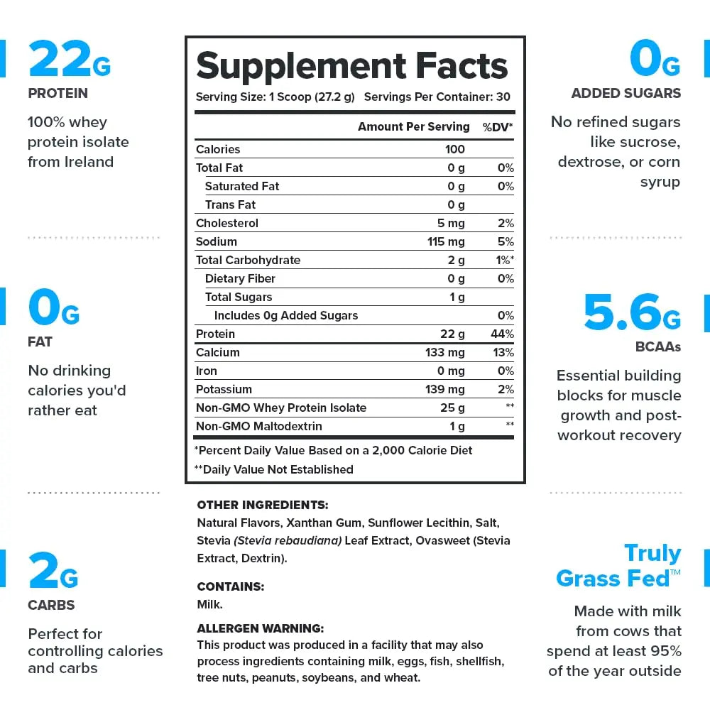 LEGION Whey+ Vanilla Whey Isolate Protein Powder from Grass Fed Cows - Low Carb LEGION Au supplements