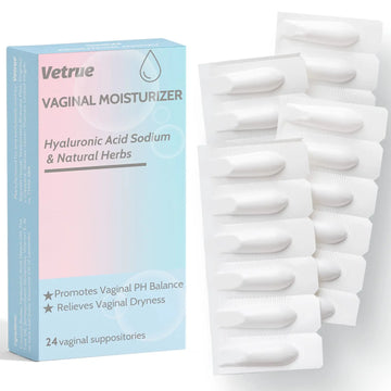 Intimate Moisturizer, Vaginal Suppository for Dryness & Discomfort, Feminine Long Lasting Hydration Support with Hyaluronic Acid and Natural Herbs - PH Balance, Estrogen and Drug Free (24 Inserts) vetrue Au supplements