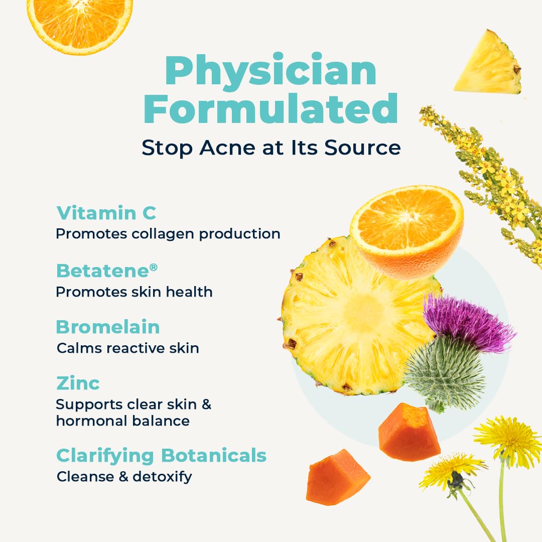 VitaMedica Clear Skin Vitamin Formula | Noncystic Acne Supplement for Skin Clearing | Breakout Treatment for Women and Men | Vitamins A, C, E, Selenium, Chromium, and Zinc for Skin Health | 2 Pack VitaMedica Au supplements