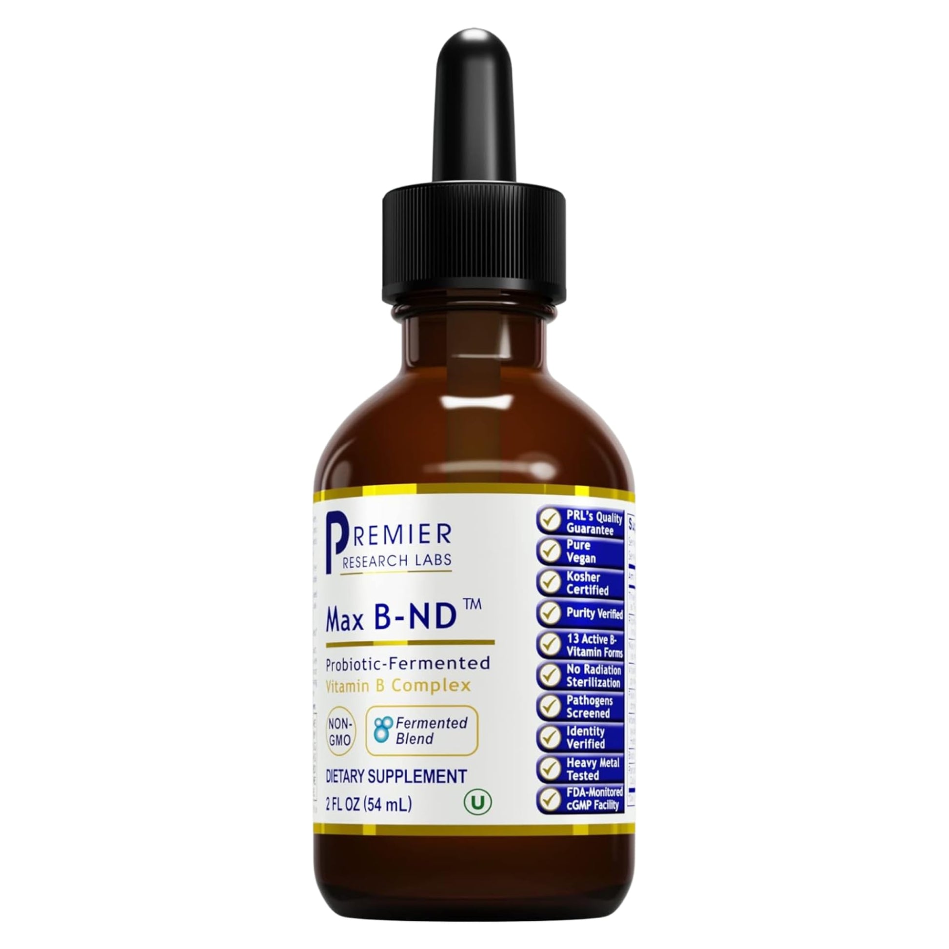 Premier Research Labs Max B-ND Liquid Vitamin - B-Complex for Liver & Brain Health - Sublingual Drops for Energy, Immune & Adrenal Support - 2 fl oz - Thiamin, B12, B6 & More - for Men, Women Premier Research Labs Au supplements