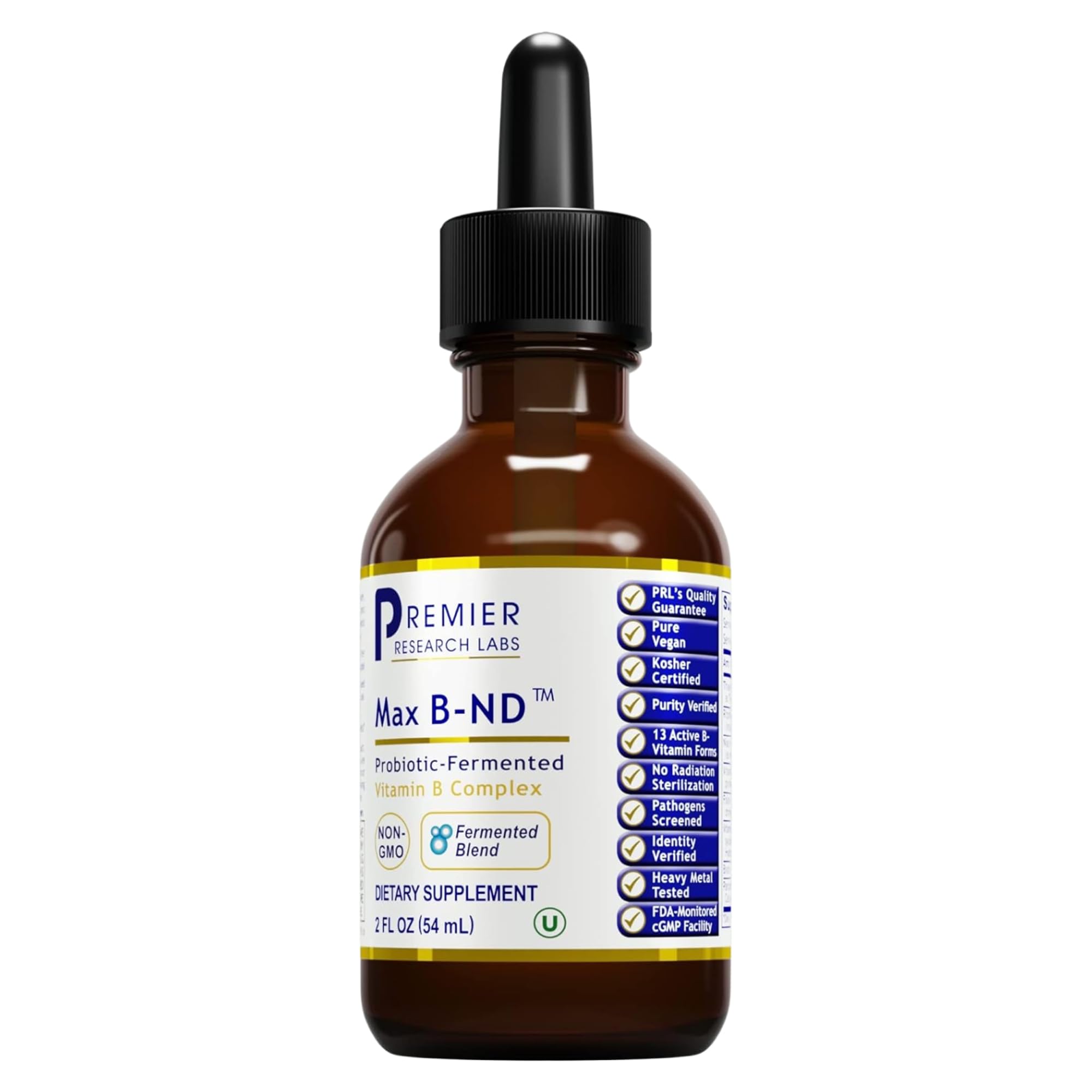 Premier Research Labs Max B-ND Liquid Vitamin - B-Complex for Liver & Brain Health - Sublingual Drops for Energy, Immune & Adrenal Support - 2 fl oz - Thiamin, B12, B6 & More - for Men, Women Premier Research Labs Au supplements