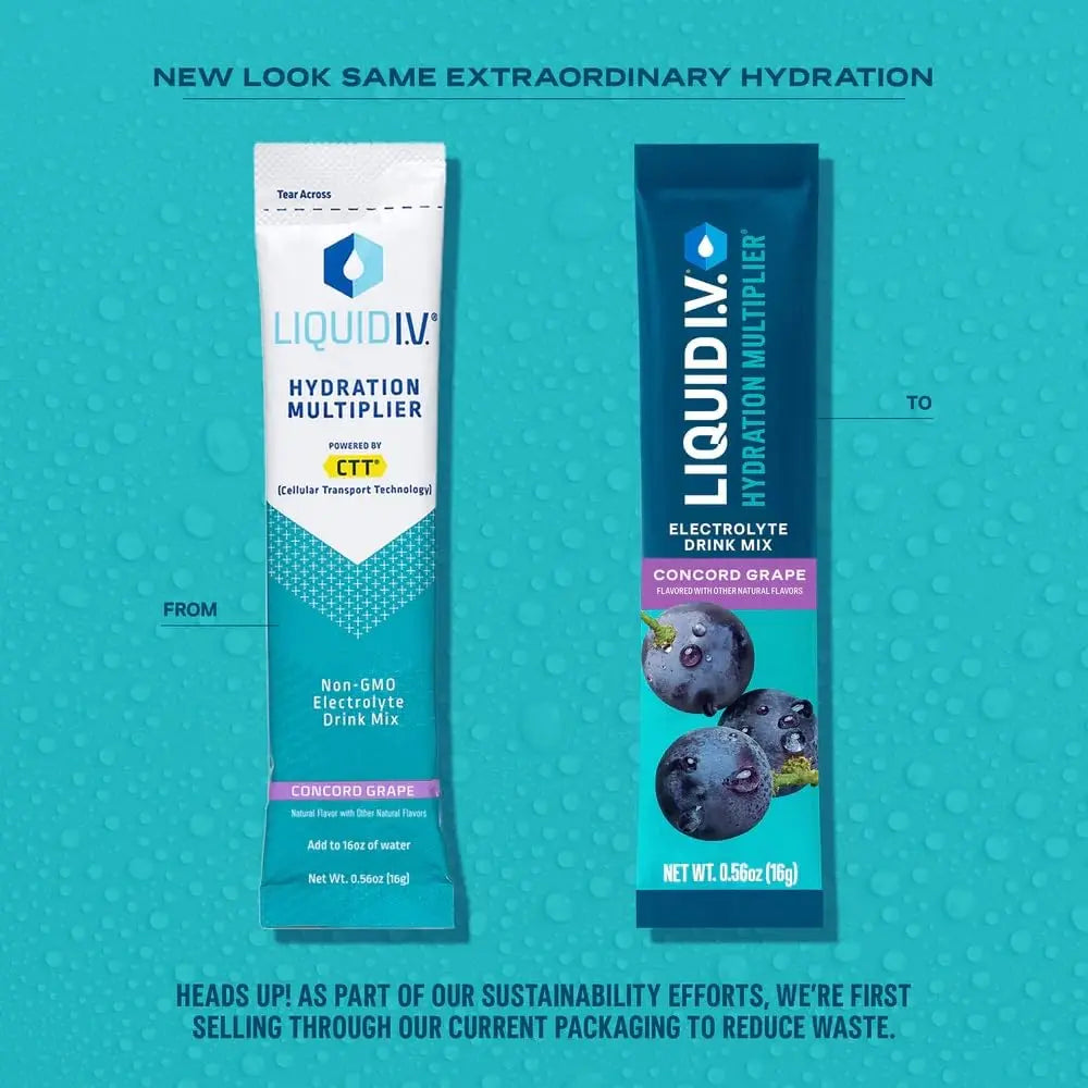 Liquid I.V.® Hydration Multiplier - Concord Grape | Electrolyte Powder Drink Mix | 1 Pack (16 Servings) Liquid I.V. Au supplements