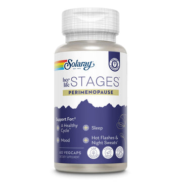 SOLARAY Perimenopause her Life Stages - Perimenopause Supplements Women - Hot Flashes, Menopause Support - Saffron and Chasteberry - Made Without Hormones - 60-Day Guarantee - 30 Servings, 60 VegCaps SOLARAY Au supplements
