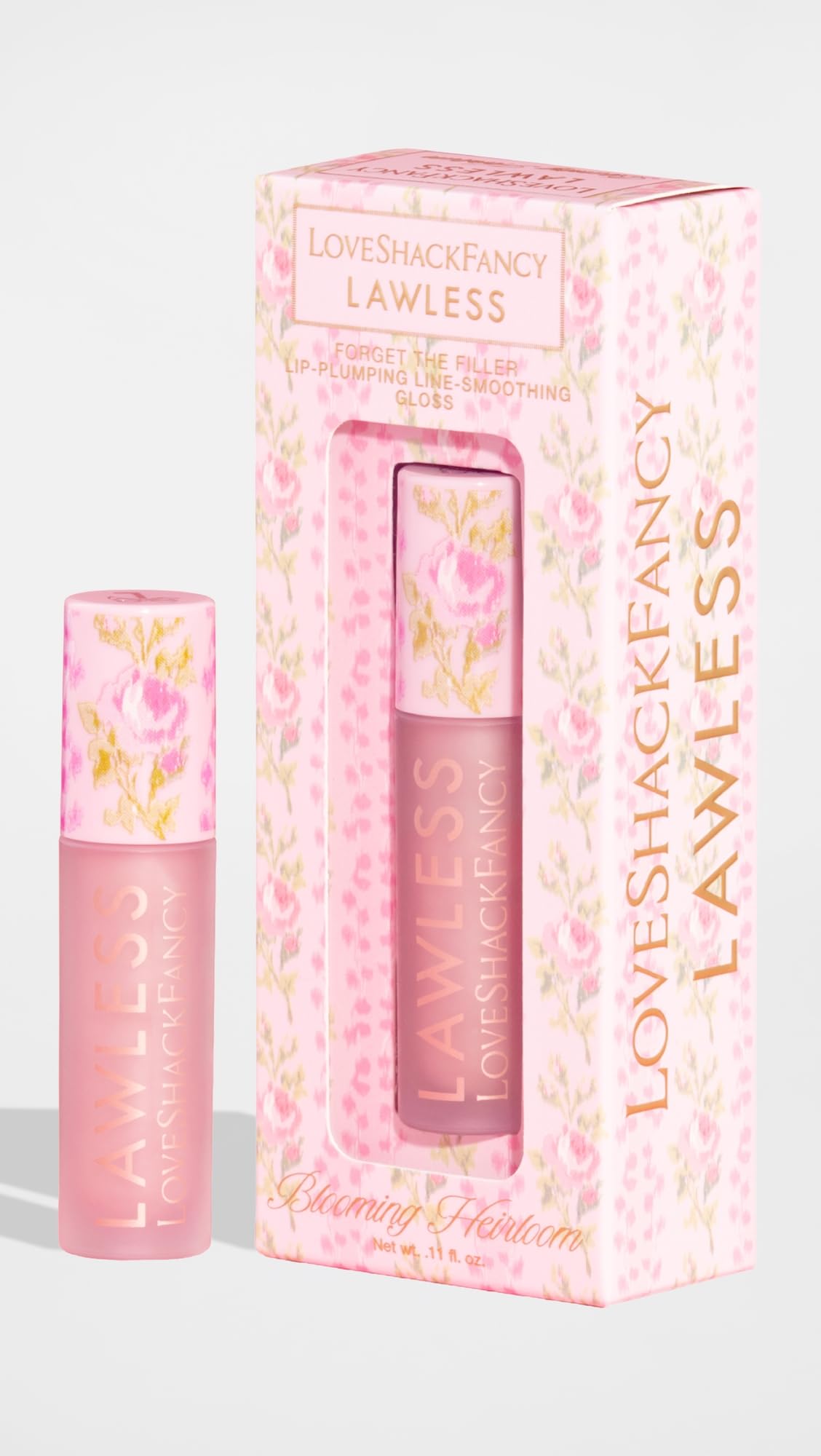 Lawless Women's x LoveShackFancy Forget The Filler Lip Plumping Gloss, Blooming Heirloom, Pink, 0.11 Ounce Lawless Au supplements