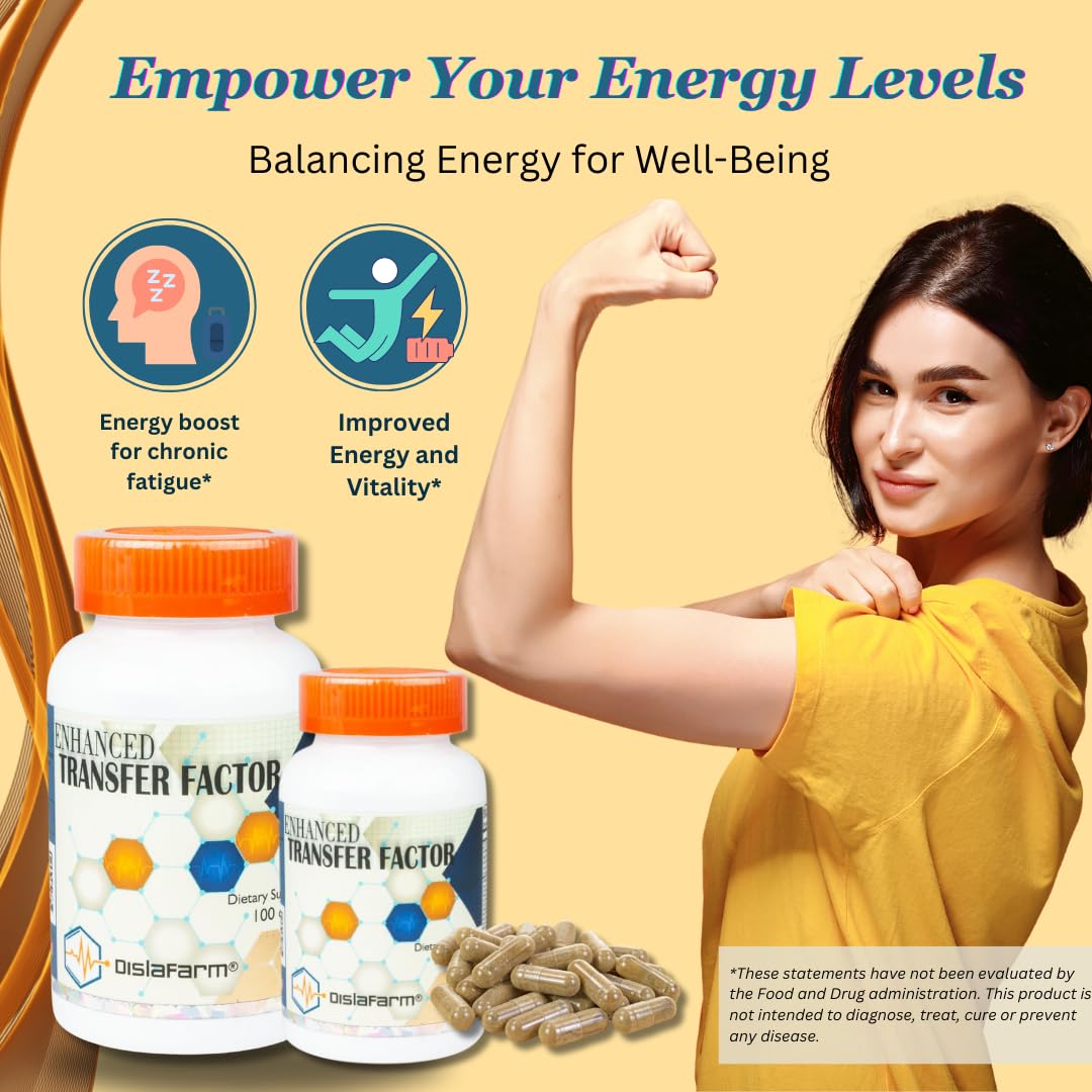 Transfer Factor Enhanced, 100 Natural Capsules, Immune Support - Transfer Factor Multi Immune from Cow Colostrum, Egg Yolk & Special Blend of Mushrooms Dislafarm Au supplements