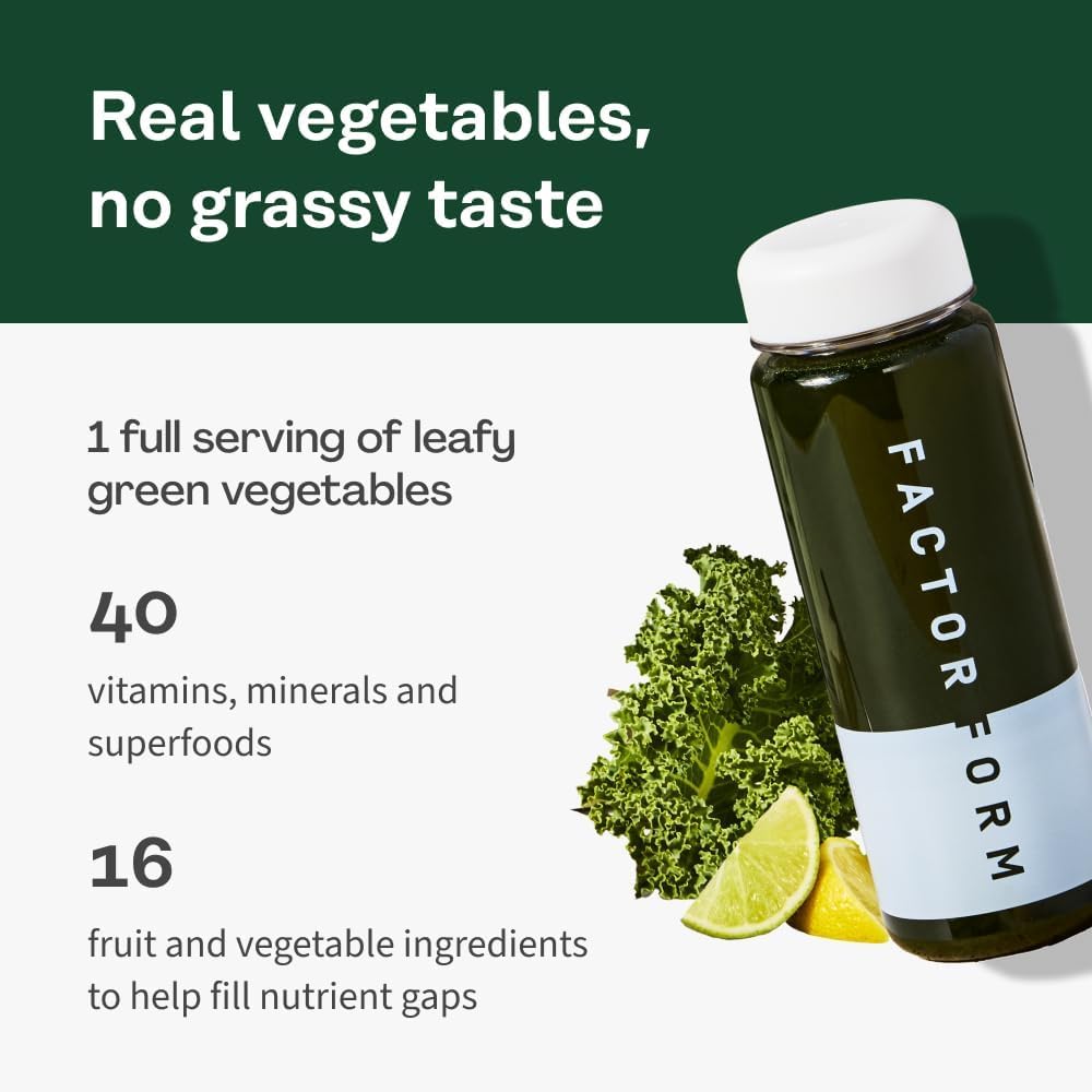 FACTOR FORM Daily Greens Superfood Powder | 5 Functional Blends for Gut Health, Energy & Immunity | Prebiotics, Probiotics, Adaptogens, B Vitamins (7 Servings, Individual Packets) FACTOR FORM Au supplements