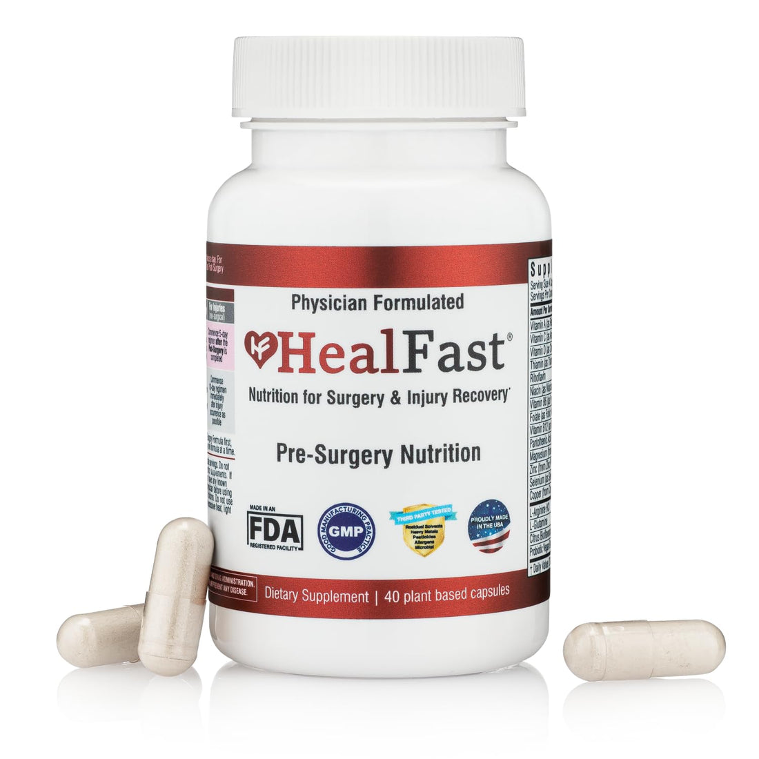 HealFast Surgery & Injury Recovery Supplement (Pre-Op): Quercetin, Probiotics Supplement for Wound, Liposuction, Tummy Tuck, and BBL Post Surgery Supplies HealFast Au supplements