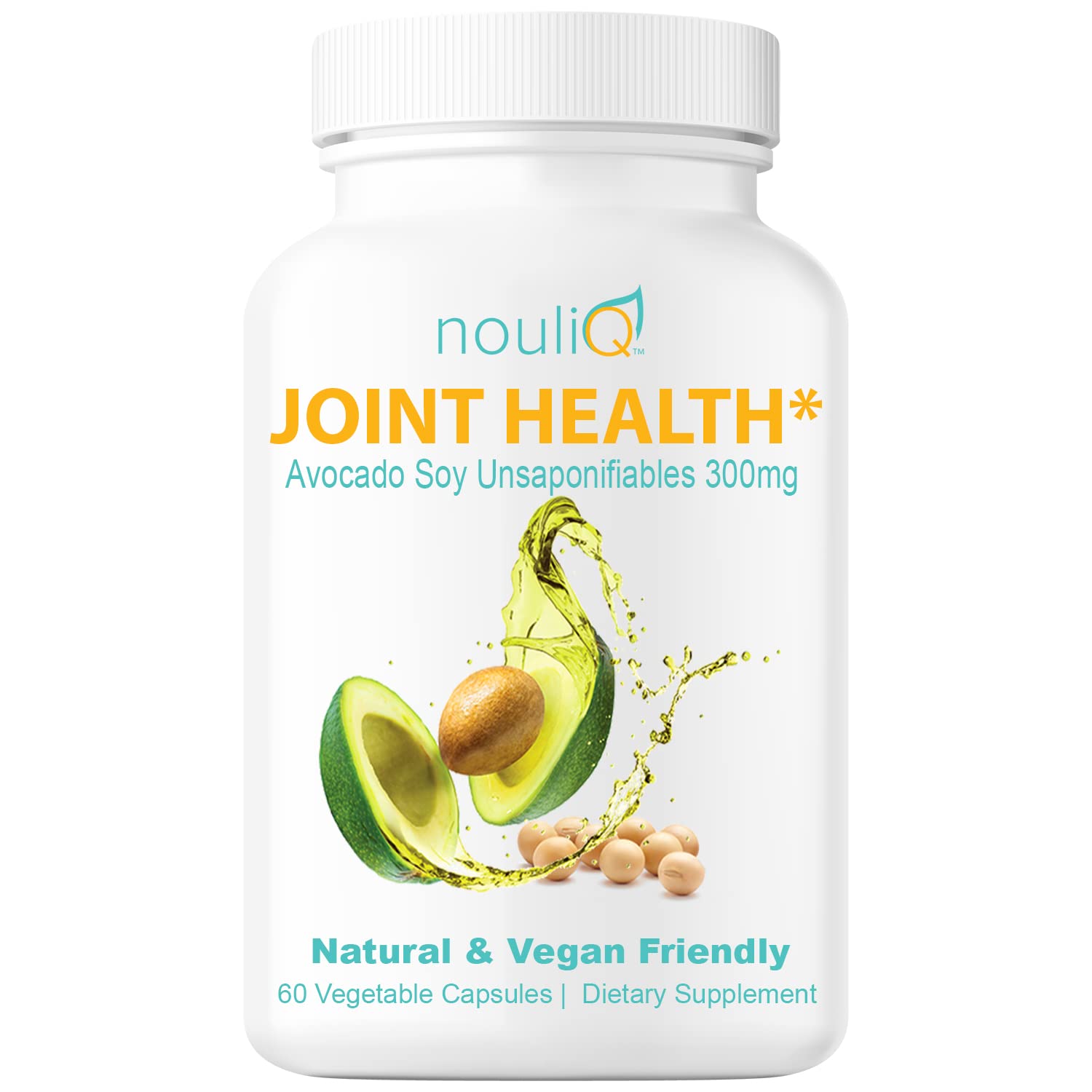 NOULIQ Natural & Vegan-Friendly Joint Health Supplement, Avocado Soy Unsaponifiables 300mg, Non-GMO, Free of Any Gluten, Artificial Colors or Flavors, Dairy and Shellfish, 60 Day Supply. NOULIQ Au supplements
