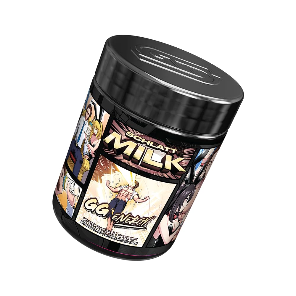 Gamer Supps GG Energy - Schlatt Milk by jschlatt (100 Servings) - Keto Friendly Gaming Energy and Nootropic Blend, Sugar Free + Organic Caffeine + Vitamins + Immune Support, Powder Drink Gamer Supps Au supplements