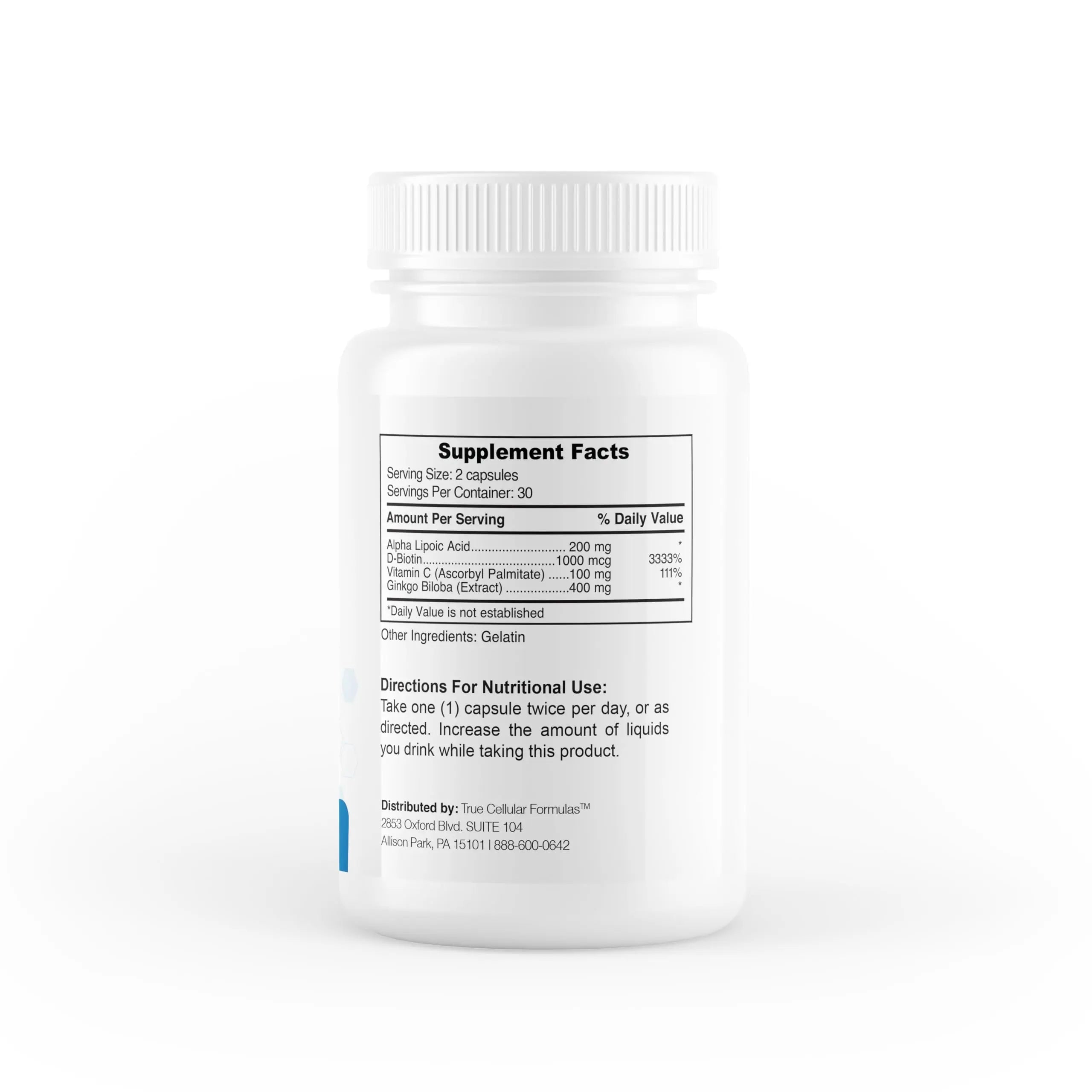 True Cellular Formulas BrainDTX - Supports Cognitive Function, Focus & Mental Clarity - Promotes Clear Thinking & Memory - with Alpha Lipoic Acid & Biotin - Antioxidant Support - 60 Capsules True Cellular Formulas Au supplements