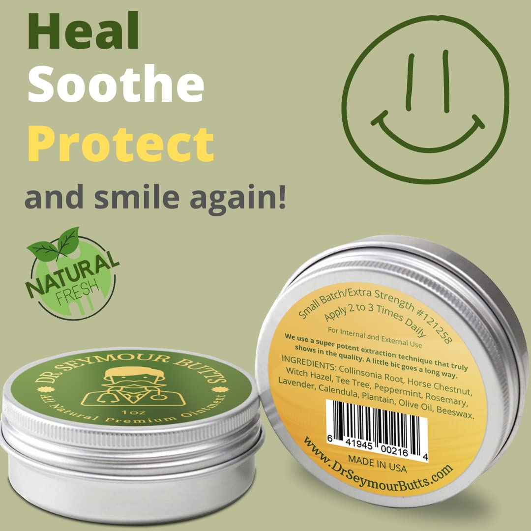 Dr. Seymour Butts All-Natural Hemorrhoid Care Cream – with 10 Botanicals Including Witch Hazel, Calendula & Horse Chestnut – Soothing Relief for Burning, Itching & Irritation. Dr. Seymour Butts Au supplements
