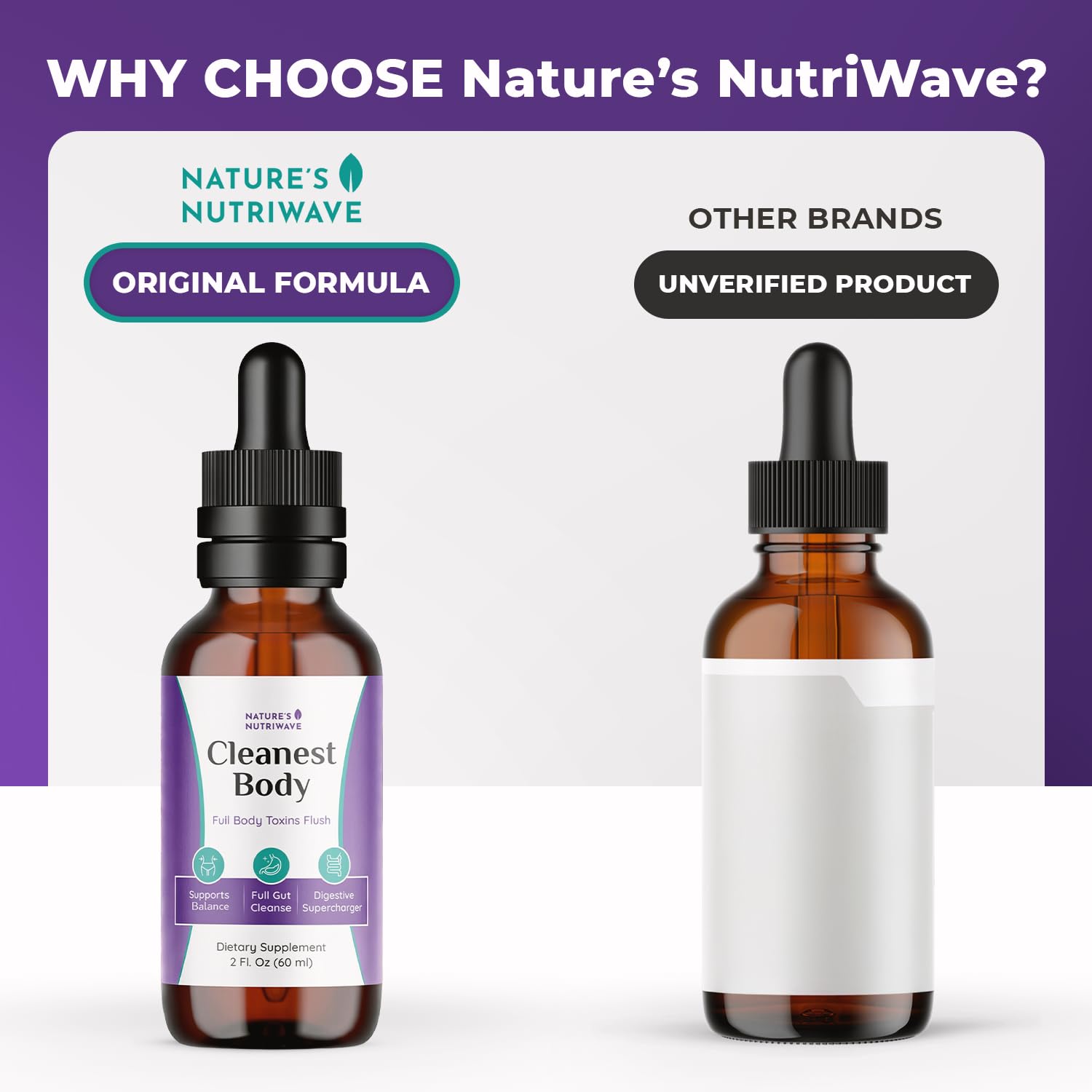 Nature’s NutriWave Cleanest Body – Natural Detox Liquid Supplement with Fennel Seed, Marshmallow Root & Peppermint Oil – Non-GMO, Made in USA, 2 fl. oz.(60ml), 1 Month Supply Nature’s NutriWave Au supplements