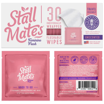 Stall Mates Wipes Feminine Fresh - Flushable | Individually Wrapped Cleansing Travel Friendly PH Stall Mates Wipes Au supplements