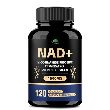 VPKIN NAD Supplement,1500mg NAD+ Supplement with Resveratrol,Nicotinamide,Quercetin,CoQ10,Support Energy & Repair, Vitality,Non-GMO, No Fillers(120 Capsules) VPKIN Au supplements