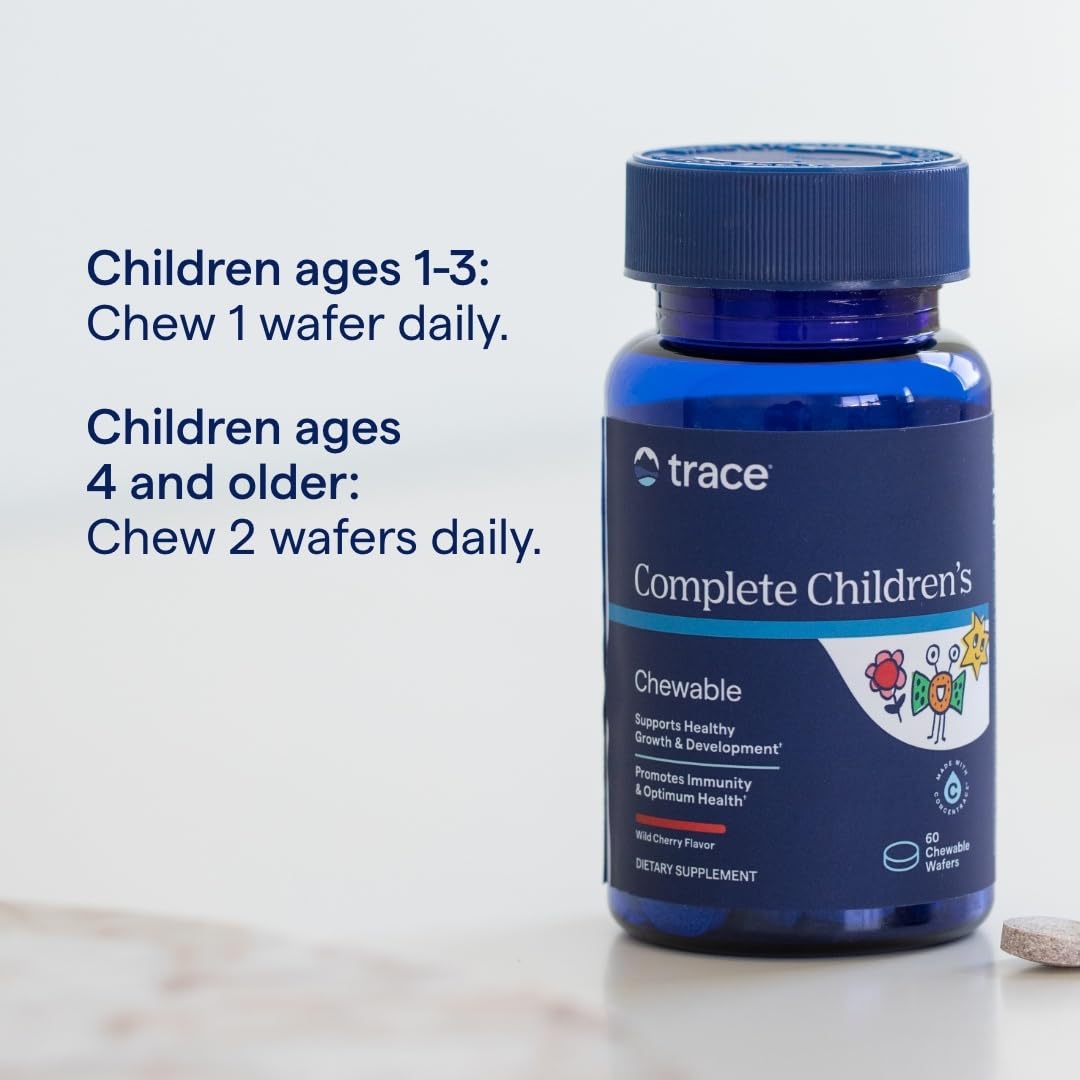 Trace Minerals Complete Children's Chewable - Gluten-Free Multivitamin for Kids - Chewable Multivitamin Supplement to Support Health & Development - 60 Chewable Wafers (30 Servings) Trace Minerals Au supplements