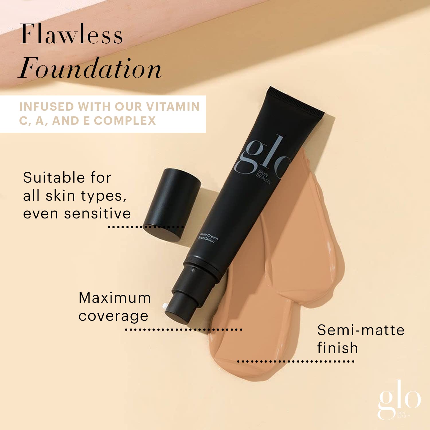 Glo Skin Beauty Satin Cream Foundation Makeup for Face, Beige Medium - Full Coverage, Semi Matte Finish, Conceal Blemishes & Even Skin Tone Glo Skin Beauty Au supplements