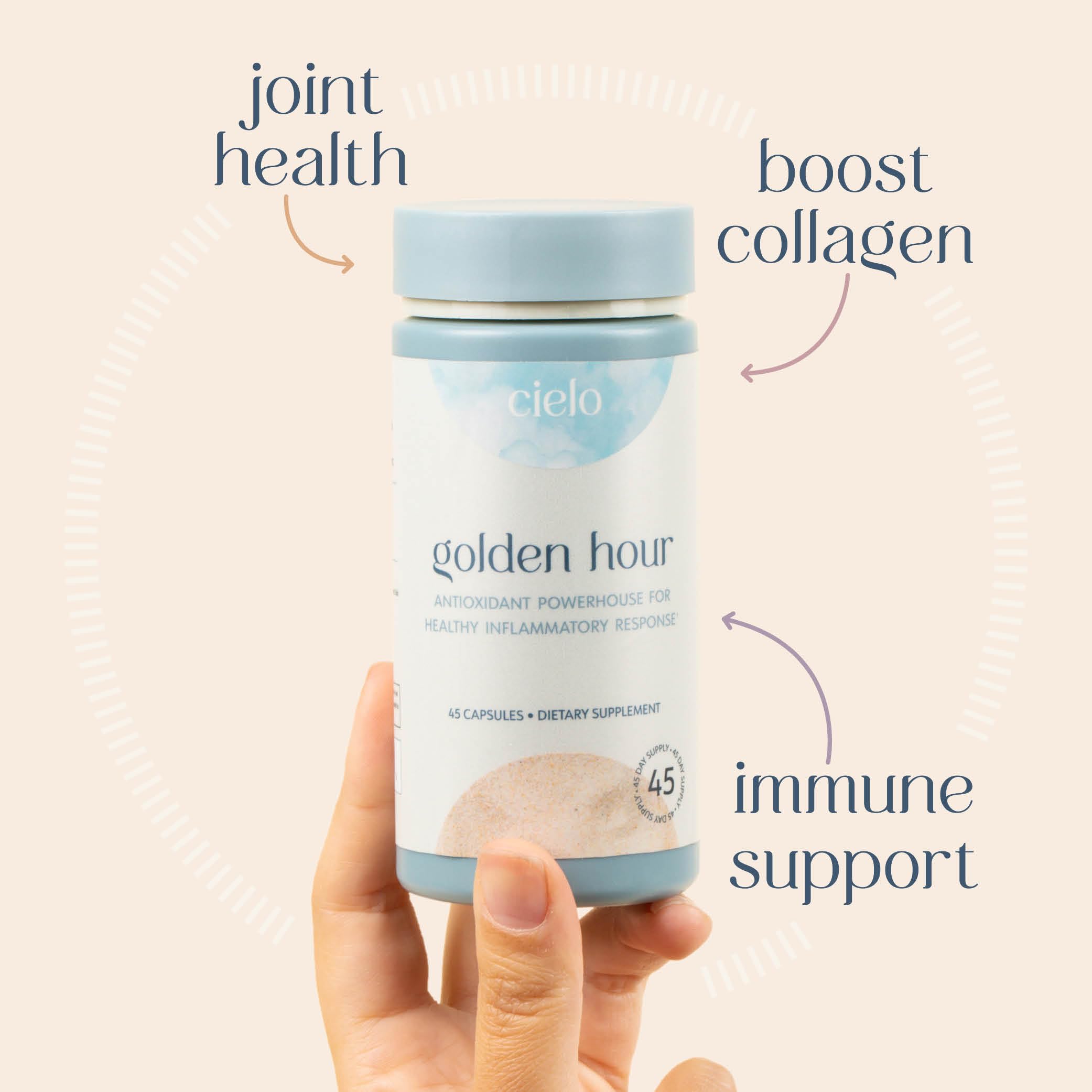 Cielo Golden Hour - Antioxidant Supplement for Healthy Immune System Response - Nutritional Antioxidant Blend for Women and Men (45 Day Supply) Cielo Au supplements