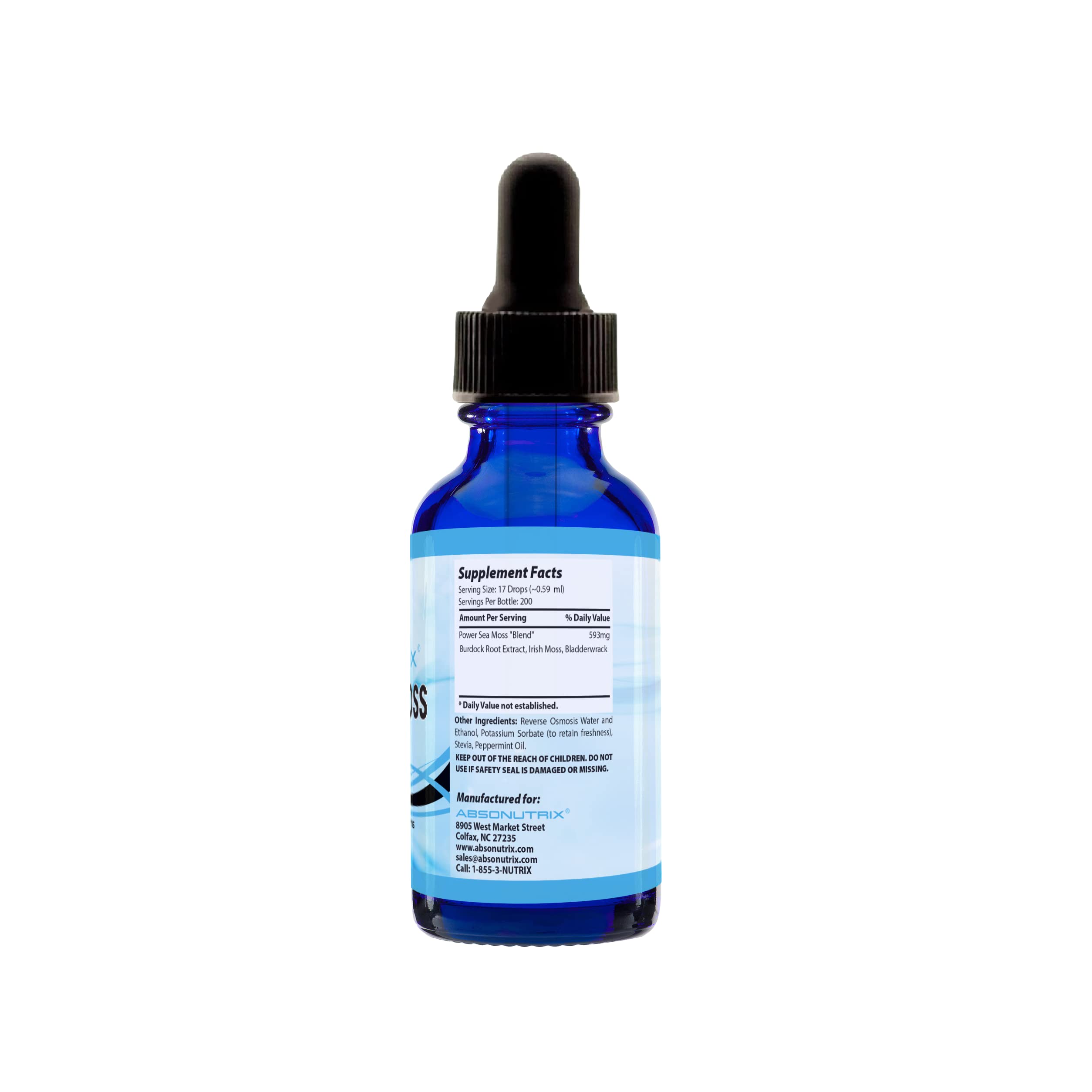 Absonutrix Power Sea Moss with Blend Burdock Root Extract 593mg, 4 Oz Liquid, 200 Servings, Made in USA, Quick Absorption, Quality Potent Ingredients, Third-Party Tested, Non-GMO Absonutrix Au supplements