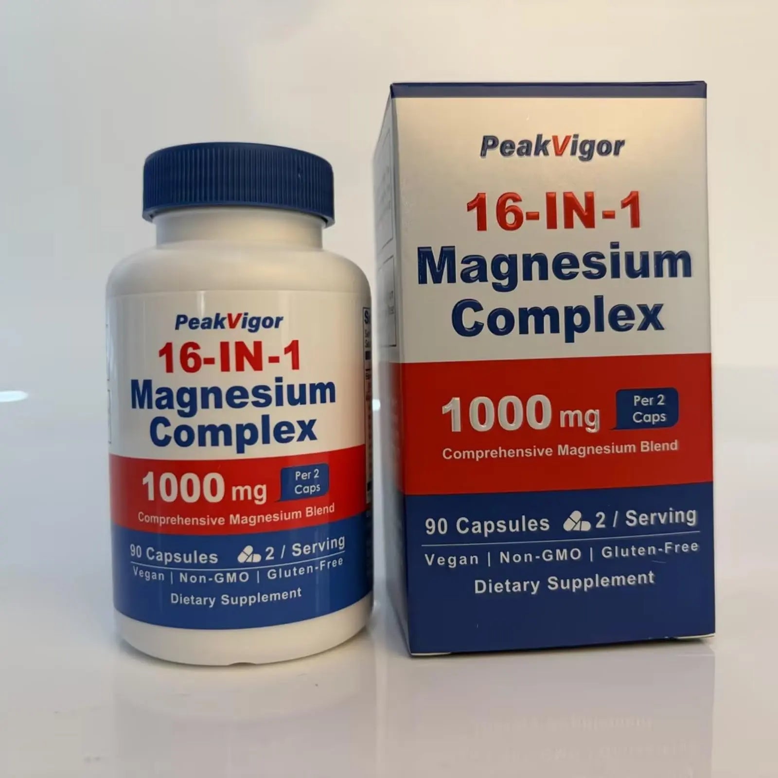 16 in 1 Magnesium Complex, 1000mg Magnesium Complex Supplement for Women with Magnesium Glycinate, Citrate, Orotate, L-Threonate, Malate, Third-Party Tested, Easy-Swallow Vegan Capsules PeakVigor Au supplements
