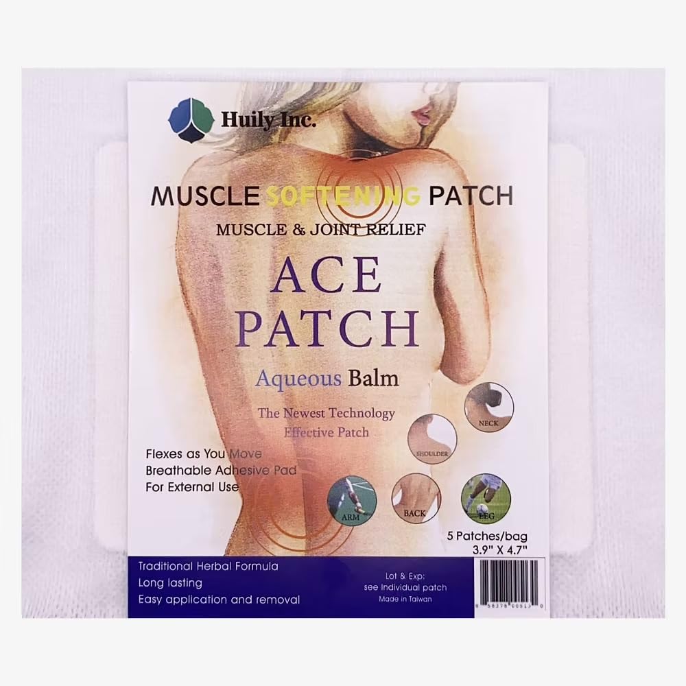 ACE Pain Relief Patch - Aqueous Balm 5 Count Huily Au supplements