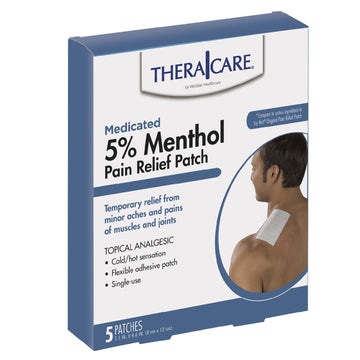 TheraCare Cold Hot Medicated Patch | 5% Menthol | Neck, Shoulder, Small Areas | 4.6” x 3.1” | 5-Count Thera Care Au supplements