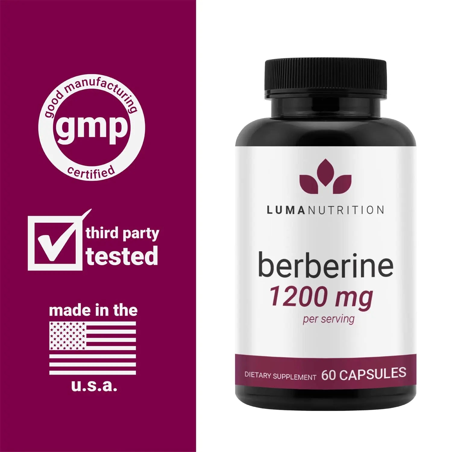 Luma Nutrition Berberine Supplement - Berberine 1200mg Per Serving - Berberine HCI Luma Nutrition Au supplements
