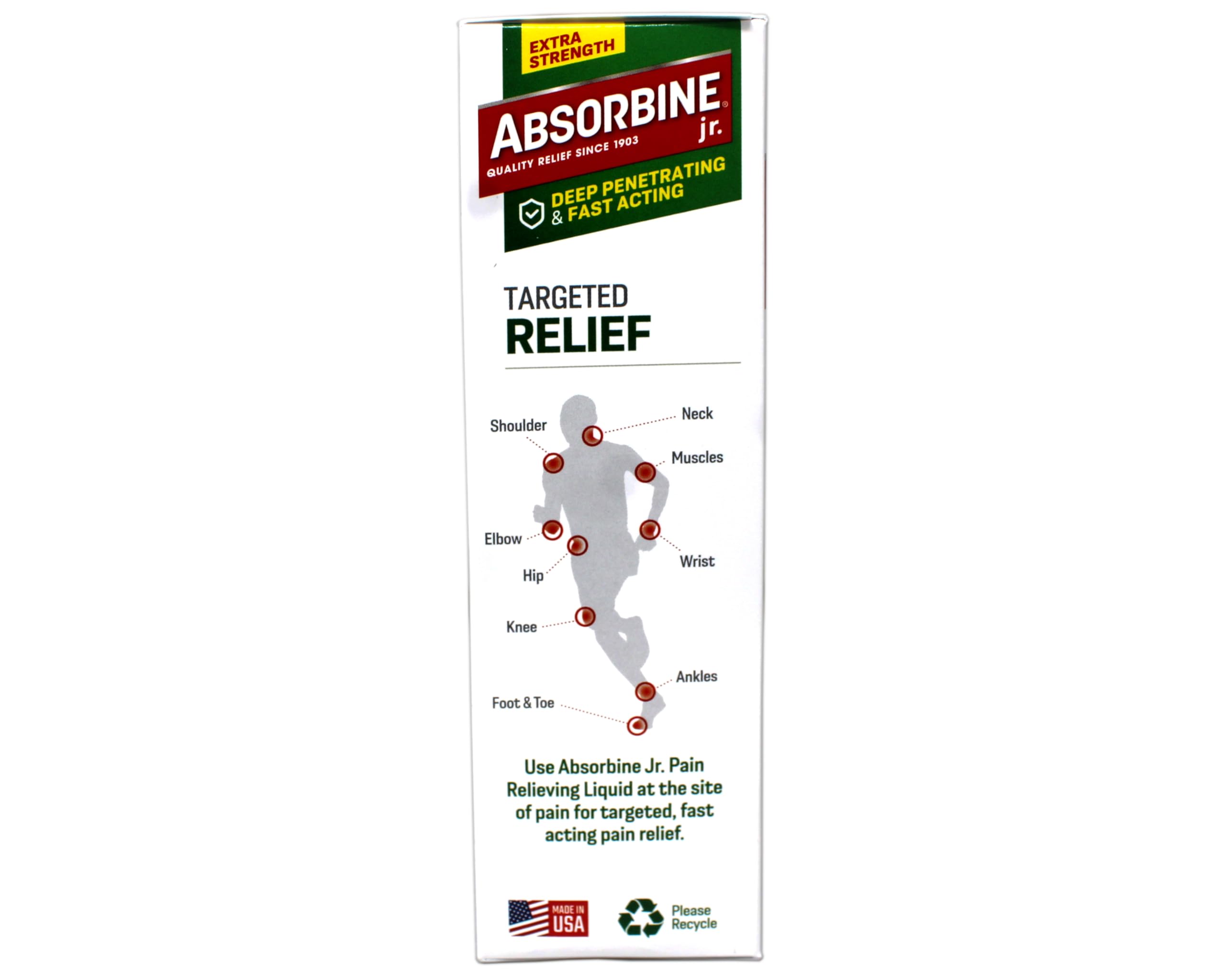 ABSORBINE JR. Extra Strength Pain Relieving Liquid, for Muscle, Joints, Arthritis Pain, with No-Mess Applicator, 4 Oz - 3 Pack Absorbine Au supplements