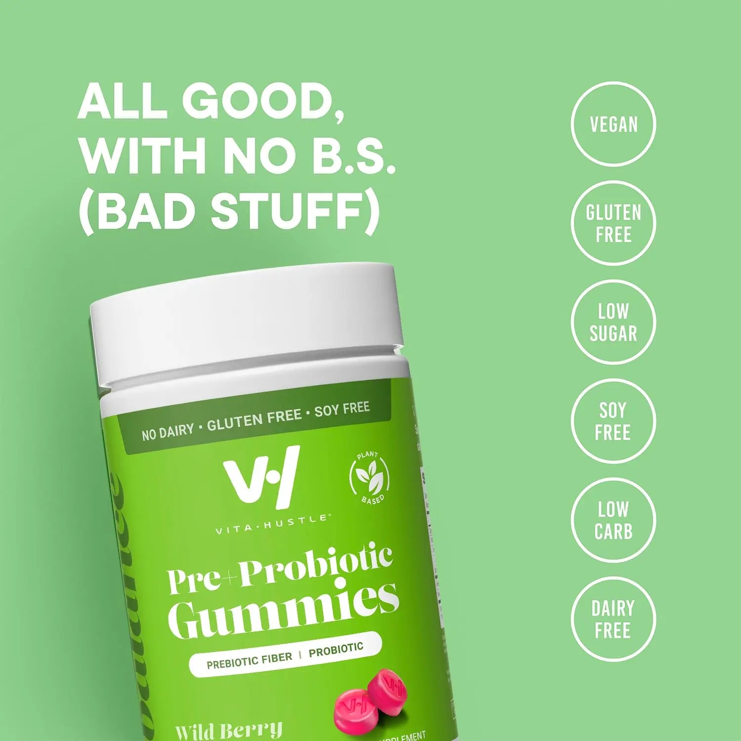 VitaHustle Probiotic Gummies + Prebiotics by Kevin Hart with Chicory Root Inulin Fiber VitaHustle Au supplements