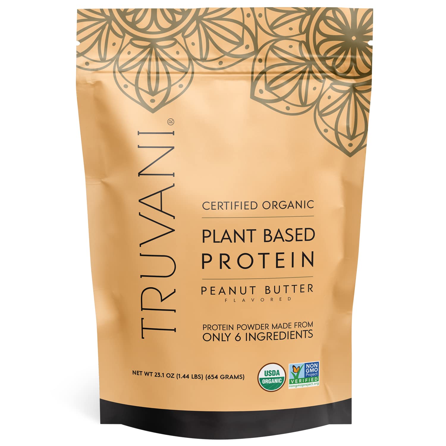 Truvani Organic Vegan Protein Powder Peanut Butter - 20g of Plant Based Protein, Powder Truvani Au supplements