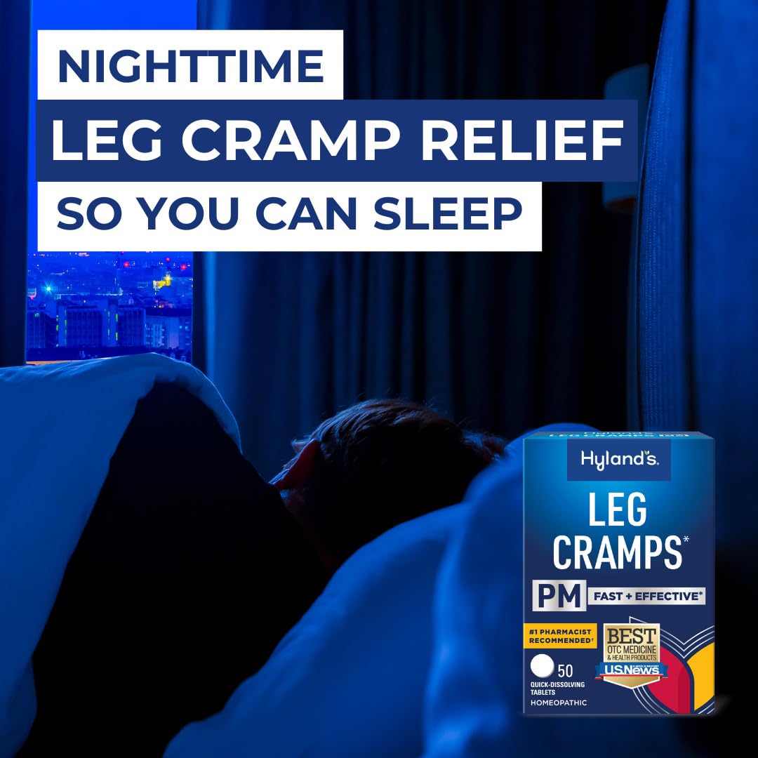 Hyland's Leg Cramps PM, Relief of Nighttime Leg, Calf, and Foot Cramps, 50 Quick-Dissolving Tablets 2-Pack (100 Total) Hyland's Au supplements