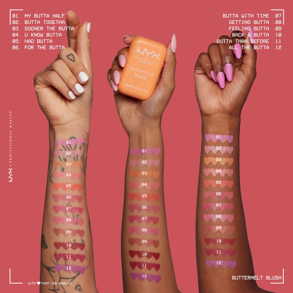 NYX PROFESSIONAL MAKEUP Buttermelt Powder Blush, Fade and Transfer-Resistant Blush, Up to 12HR Make Up Wear, Vegan Formula - For The Butta NYX PROFESSIONAL MAKEUP Au supplements