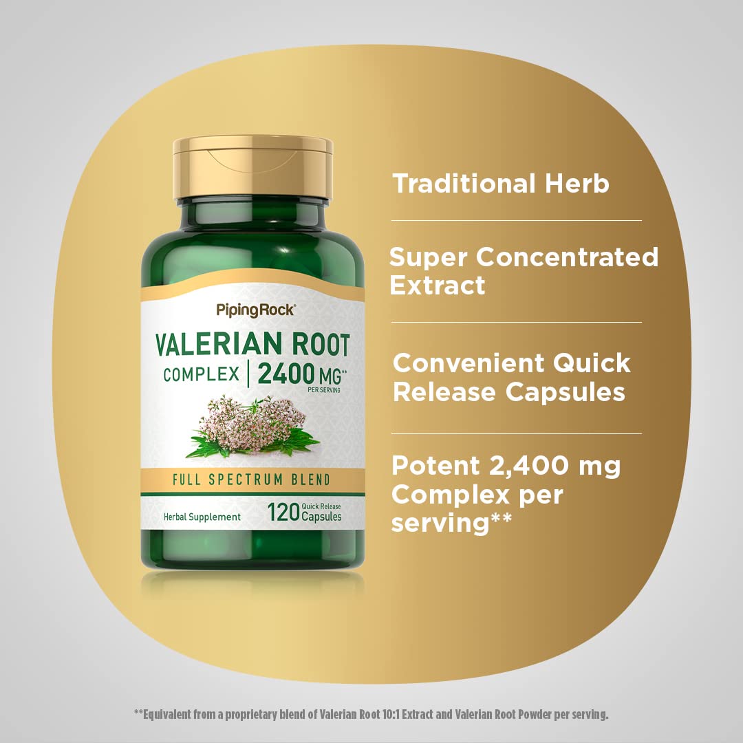 Piping Rock Valerian Root Capsules | 120 Count | Extract Supplement | Herbal Blend | Non-GMO, Gluten Free Piping Rock Au supplements