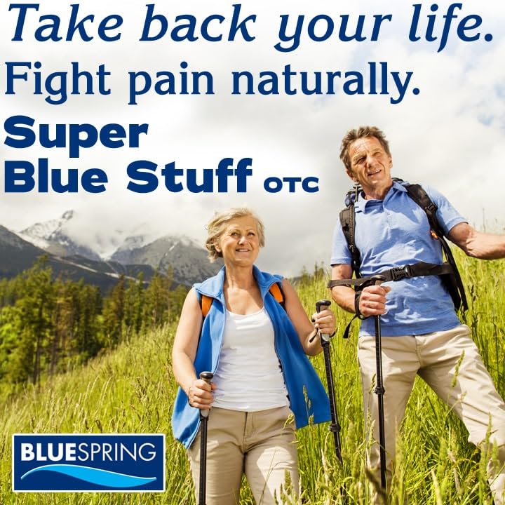 Super Blue Stuff OTC 12-oz. Pump Bottle - Natural, Made in USA, Paraben-free, Works in As Little As 5 Minutes for Joint/Muscle Pain, Backaches, Sprains/Strains, Bruises & Arthritis by Blue Spring Blue Spring Au supplements