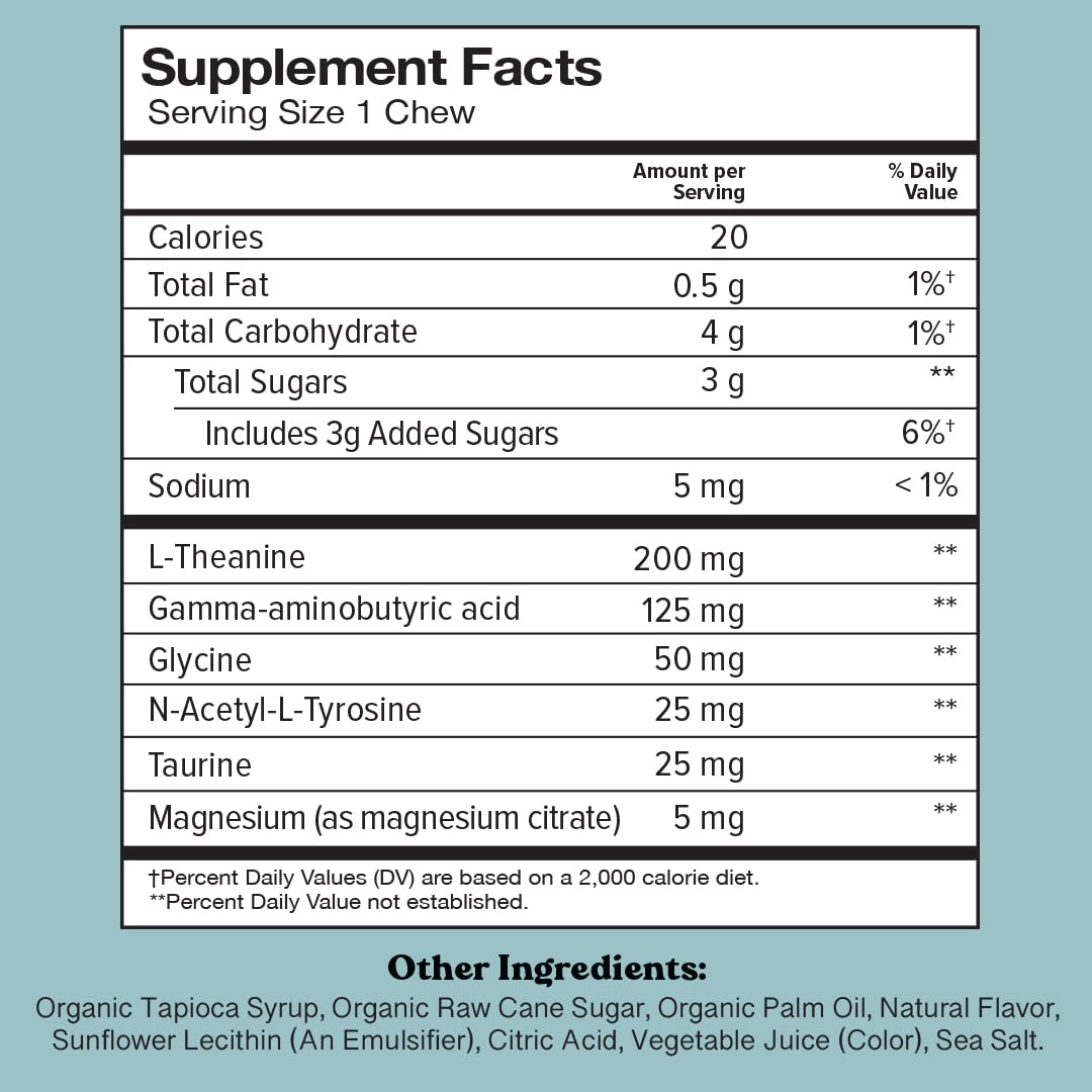 Chewsy So Long Stress, Calm Fruity Chews, Stay Calm & Focused. w/L-theanine, Amino Acid, GABA, Glycine, Tyrosine, Taurine & Magnesium. Non-GMO and Gluten-Free. Tropical Fruity Chews, 30-Day Supply CHEWSY Au supplements