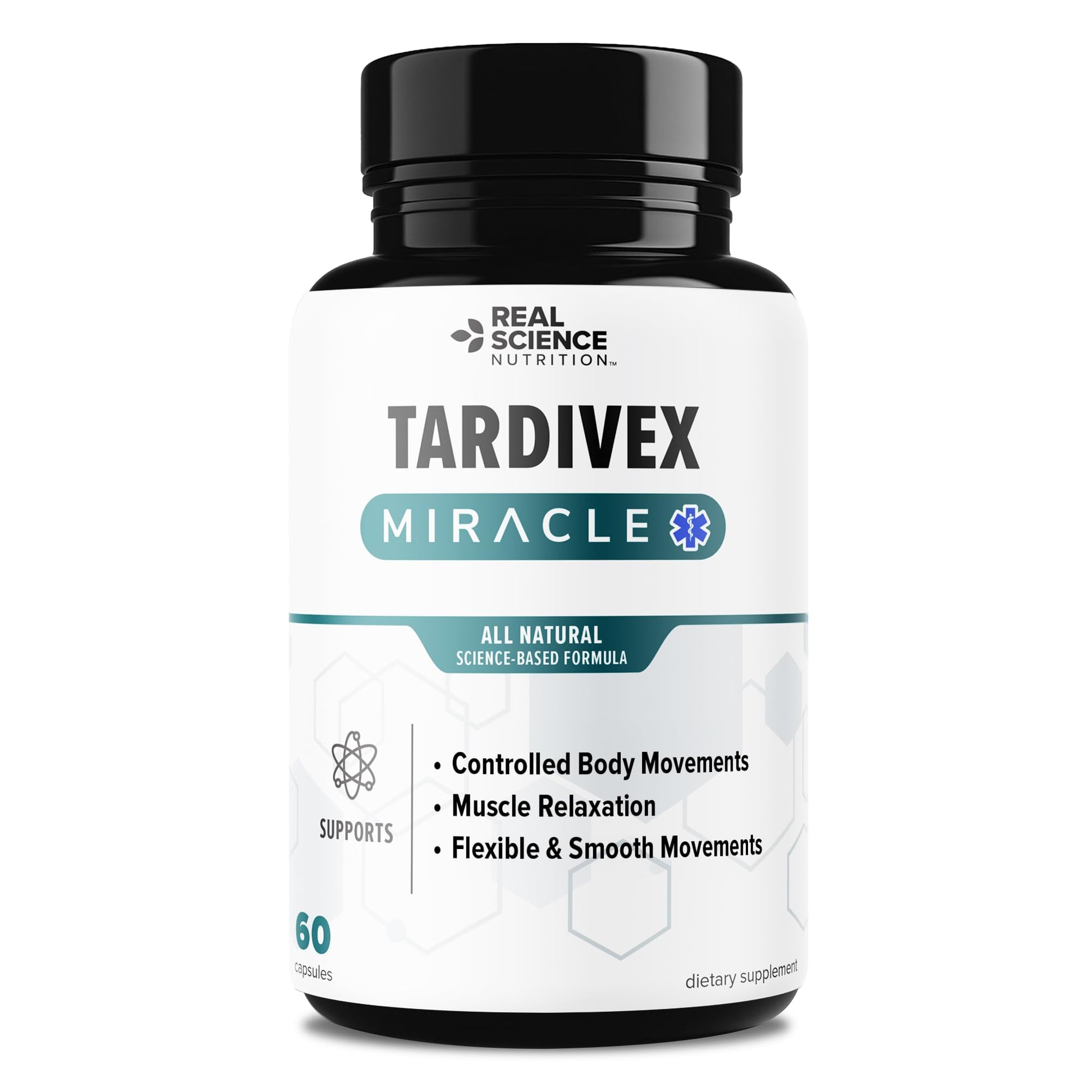 Real Science Tardivex All Natural Nerve Support Supplement for Neurological Balance - Includes Vinitrox, GABA & Essential Vitamins for Controlled Movement & Coordination - Made in USA, 60 Caps Real Science Nutrition Au supplements
