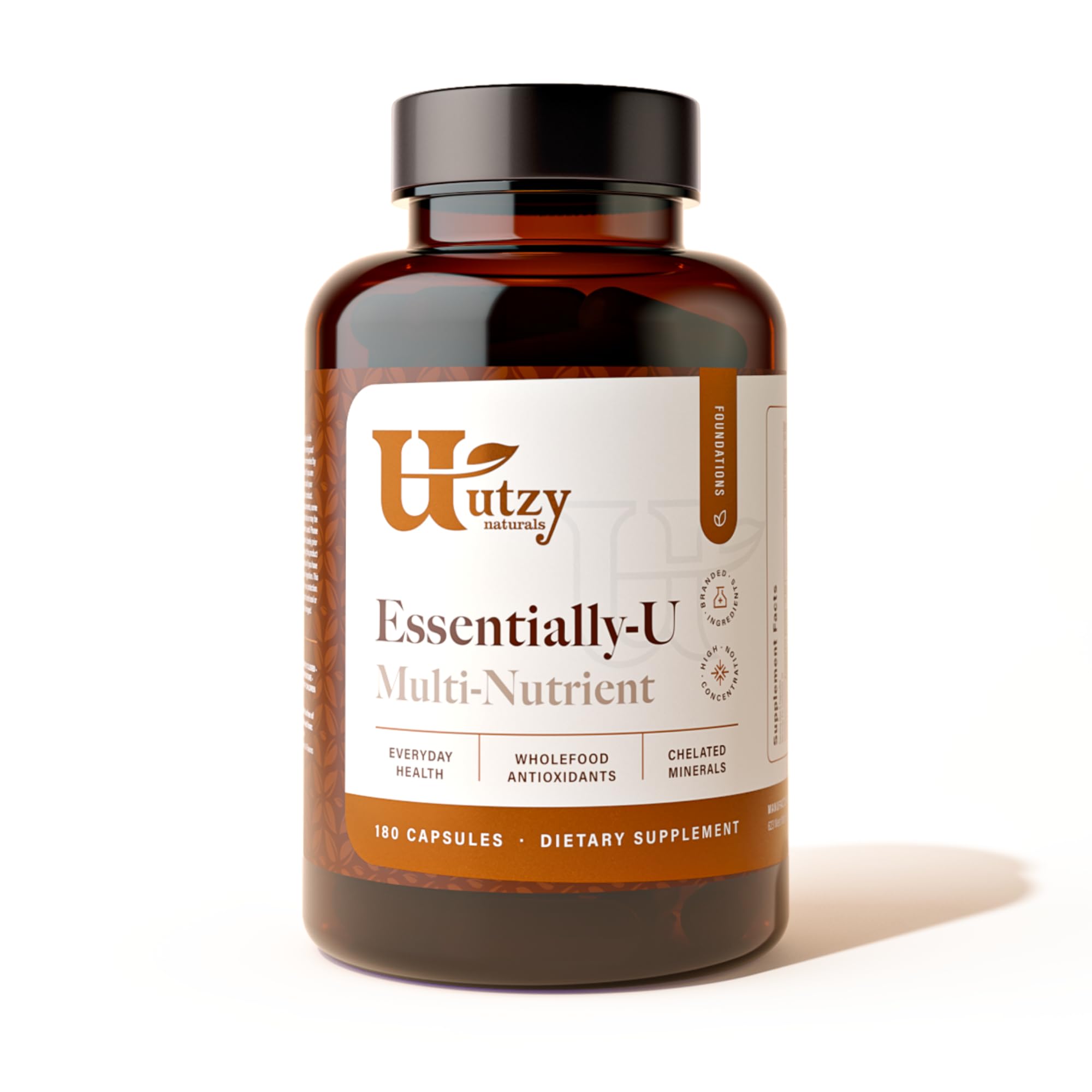 Utzy Naturals Essentially-U Multi-Nutrient | Whole Food Antioxidants + Chelated Minerals for Everyday Health | 180 Capsules Utzy Naturals Au supplements