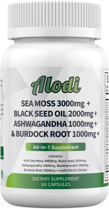 ALODI Super Seaweed Blend Supplement - Contains KSM-66 Ashwagandha, Black Seed Oil, Burdock Root, Kelp, Supports Digestion, Sleep, and Immune Health ALODI Au supplements