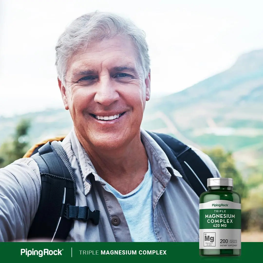 Piping Rock Triple Magnesium Complex | 420 mg | 200 Capsules | Magnesium Oxide, Citrate, and Aspartate Supplement | Non-GMO, Gluten Free Piping Rock Au supplements