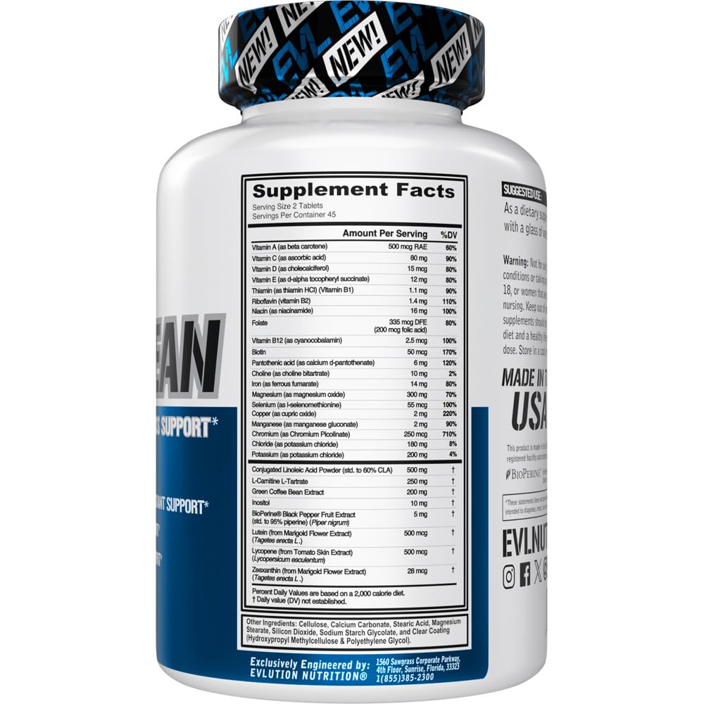 Evlution Nutrition VitaLean - Vitamins + Weight Loss Support - Key Vitamin + Core Antioxidant Support - Daily Nutrient & Weight Management Support - Bone, Eye & Immune Support - 45 Servings Evlution Au supplements