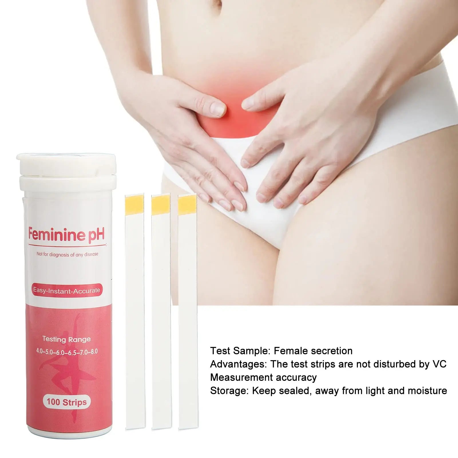 100pcs Disposable Vaginal Health PH Test Strips, pH Test Strips for Women Monitor Feminine Brrnoo Au supplements