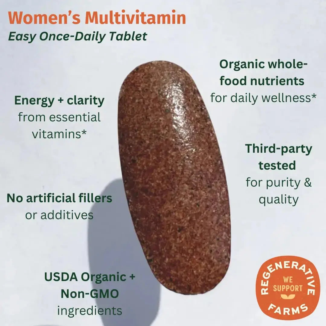 EarthFirst Organic Women’s Multi Once Daily, Women's Multivitamin, Iron, Vitamin B12 & More, 19 Vitamins from Herbs & Superfoods, 30 Count EarthFirst Organic Au supplements