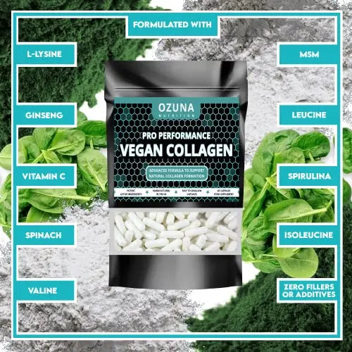 Pro Performance Vegan Collagen Complex – Vegetarian Collagen Capsules, Plant Based Collagen OZUNA NUTRITION Au supplements