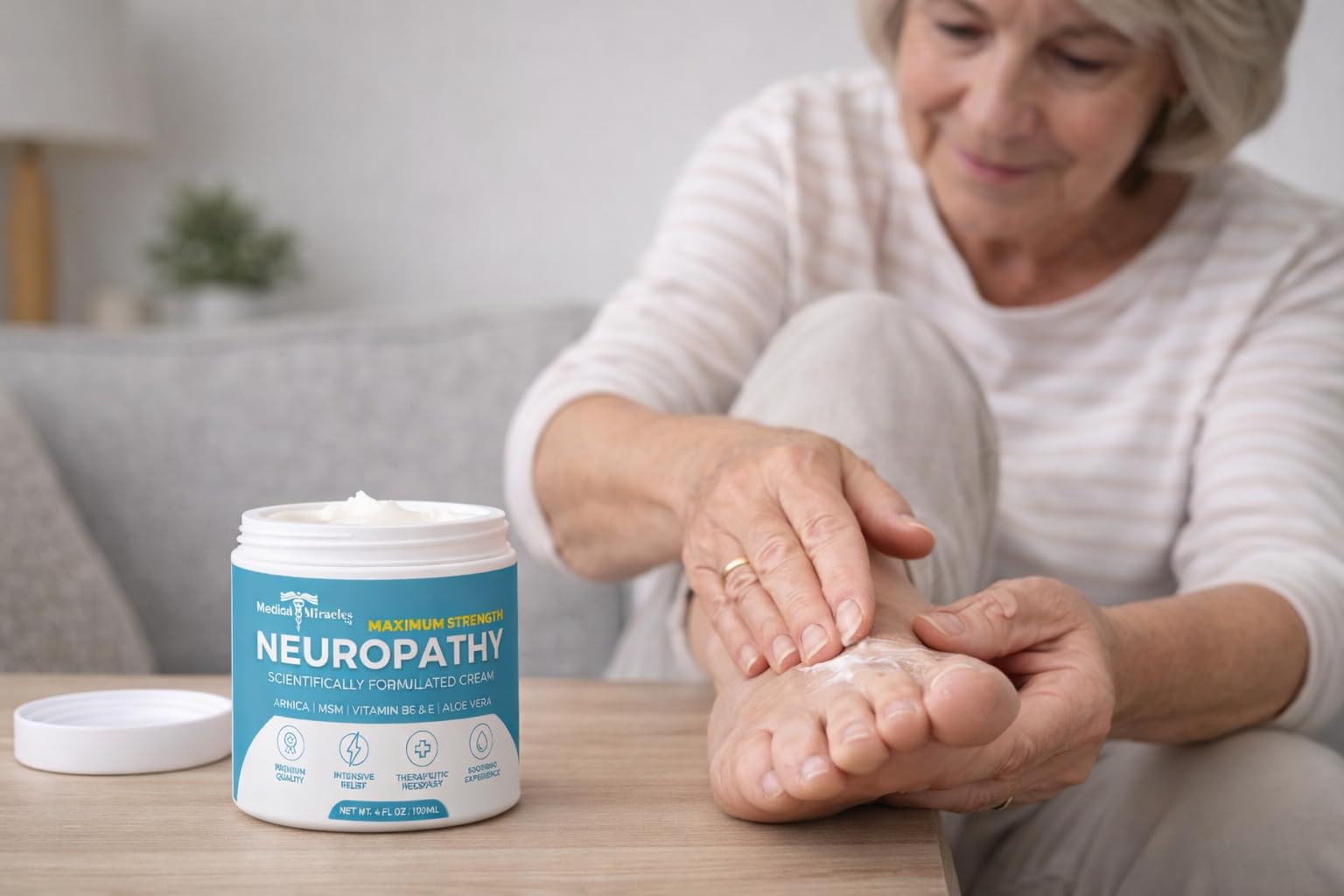 Medical Miracles Neuropathy Cream | Nerve Therapy Max-Potency Relief Cream for Feet, Hands, Legs, and Toes - Enriched with Arnica, Vitamin B6, Aloe Vera, MSM - Crafted for Exceptional Relief 4oz Medical Miracles Au supplements