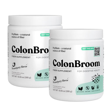 ColonBroom Psyllium Husk Powder - Colon Cleanse for Bloating Relief & Gut Health - Fiber Powder Drink - Easy to Mix - Vegan, Gluten Free, Non-GMO - Strawberry (100 Servings) ColonBroom Au supplements