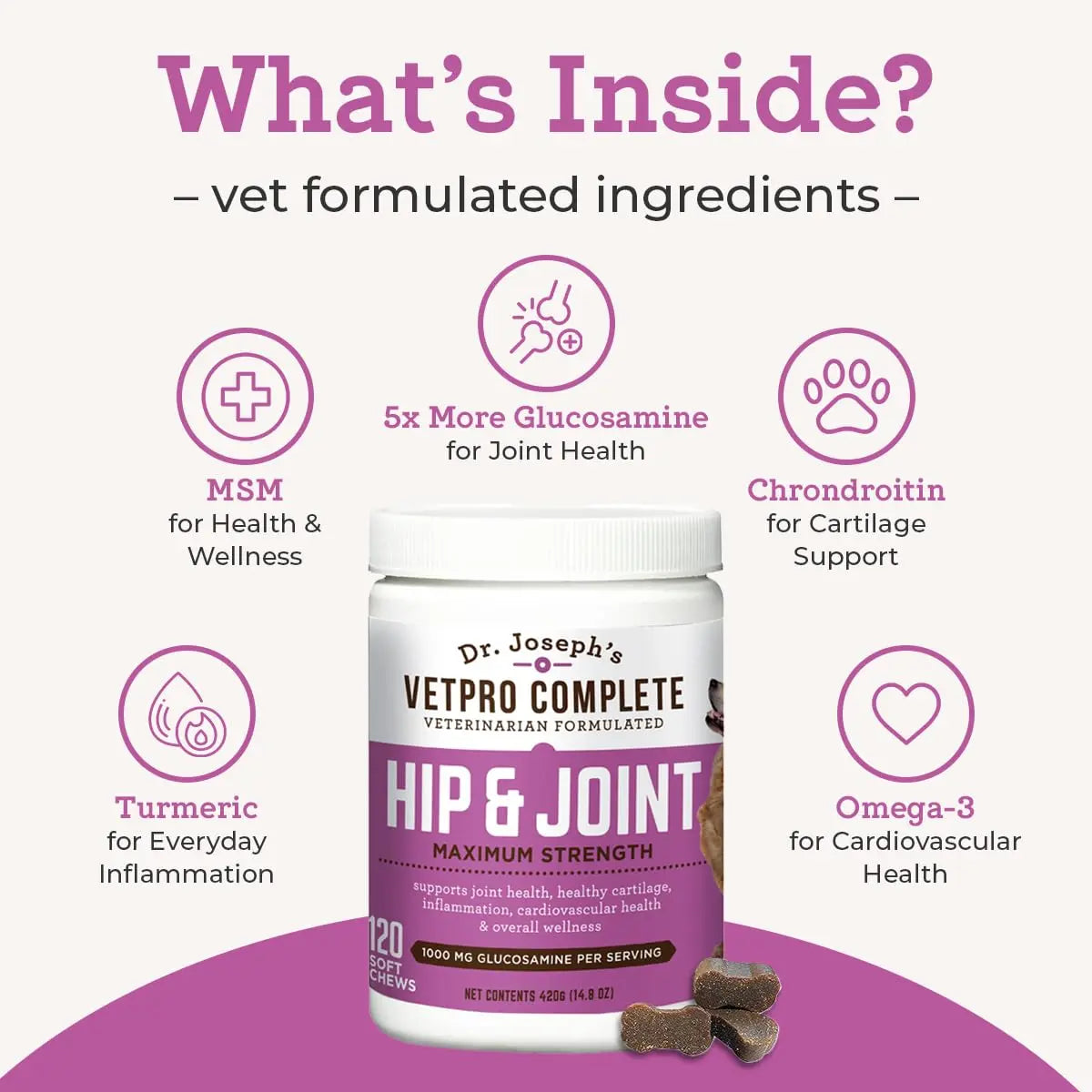 VetPro Dog Hip and Joint Supplement - Pain and Inflammation Relief Chews VetPro Complete Au supplements