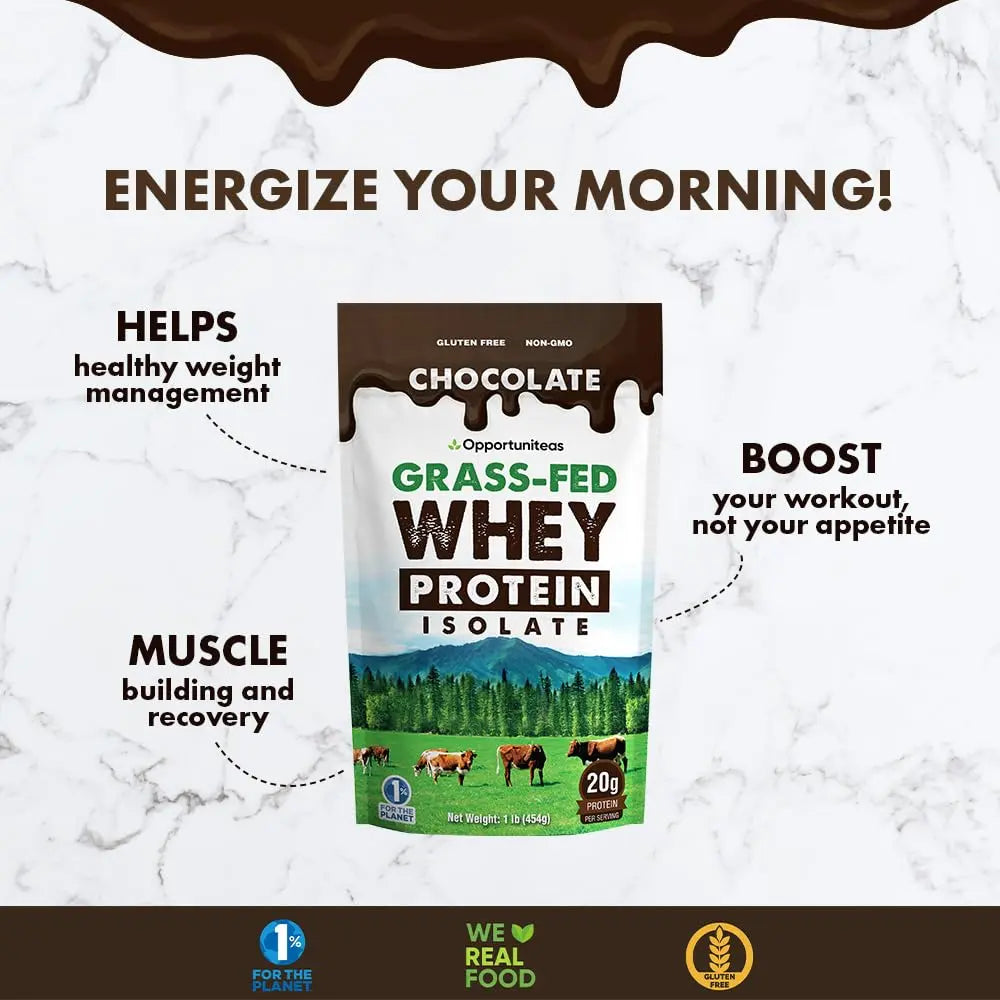 Opportuniteas Chocolate Whey Protein Powder - Grass Fed Whey Isolate + Organic Cacao Opportuniteas Au supplements