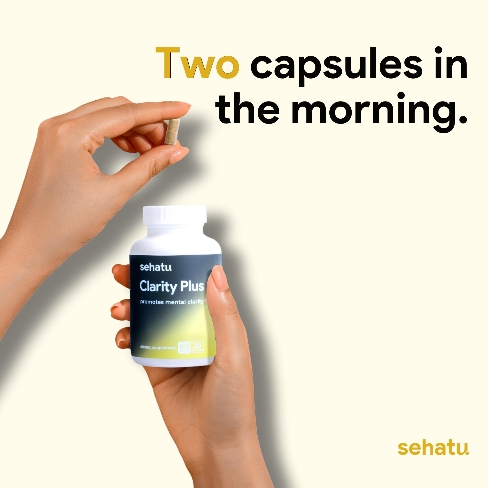 SEHATU Clarity Plus Cognitive Wellness Supplement | Packed with 10 Powerful Adaptogenic Mushrooms | Clear Brain Fog and Support Mental Clarity | 60 Count | 30 Day Supply SEHATU Au supplements