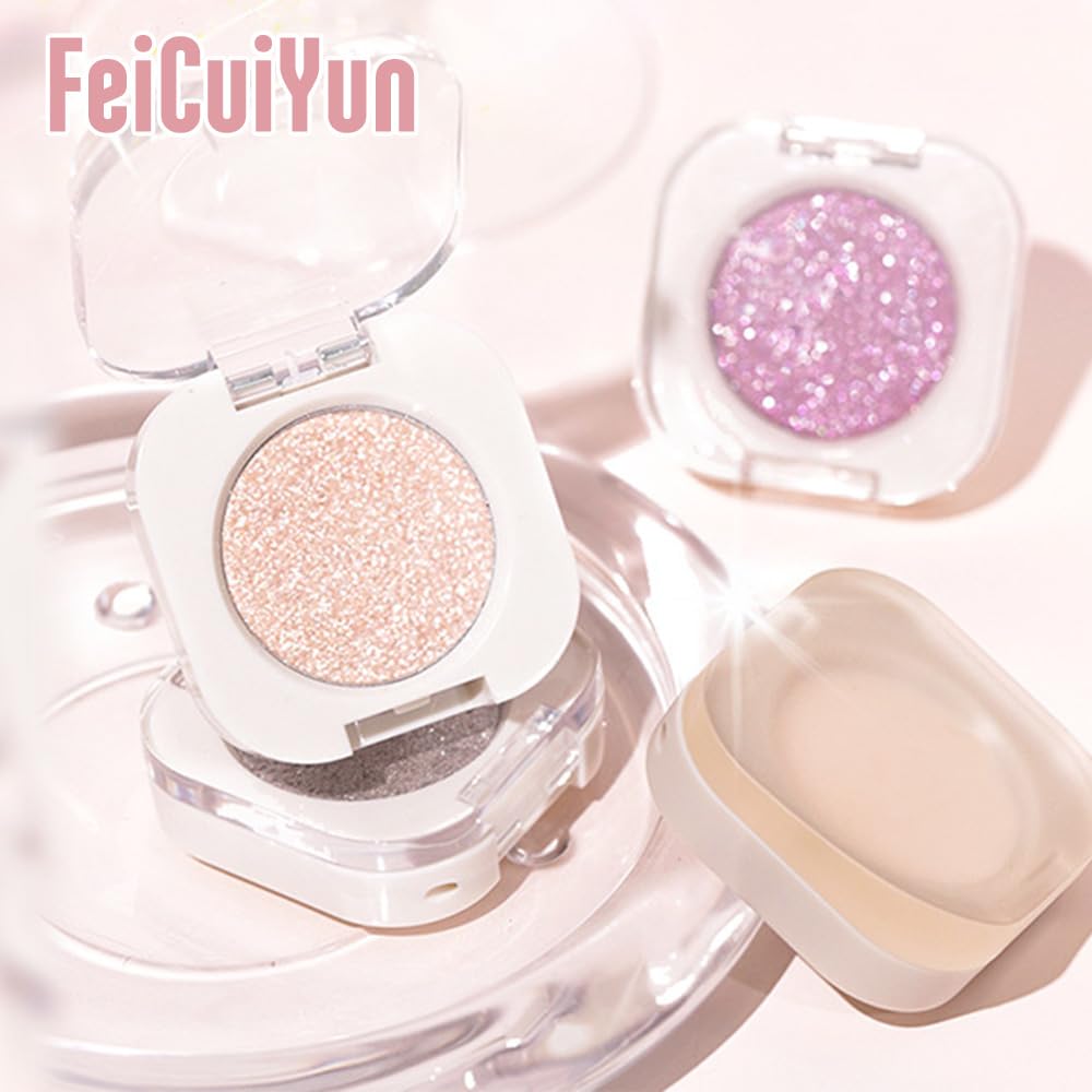 FeiCuiYun Glitter Shimmer Sparkle Eye Shadow Palette Makeup for Older Women, Pearl White Silver Glitter Shimmer Metallic Holographic Iridescent Cream Iridescent Single Monochrome Eyeshadow Makeup, 11 FeiCuiYun Au supplements