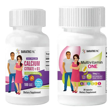 BariatricPal 30-Day Bariatric Vitamin Bundle Multivitamin ONE 1 per Day! Capsule with 18mg Iron Easy Swallow Calcium Citrate (600mg) BariatricPal Au supplements